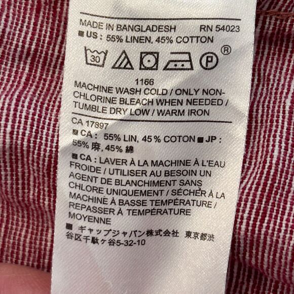 Banana Republic Mens Shirt Large Slim Red Checked Long Sleeve Button Up Adult - Picture 4 of 7